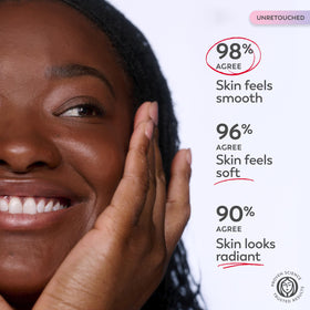 Olay cream under foundation showcasing even base for makeup
