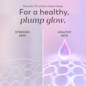 Olay serum on face and neck showing easy layering under moisturizer benefit