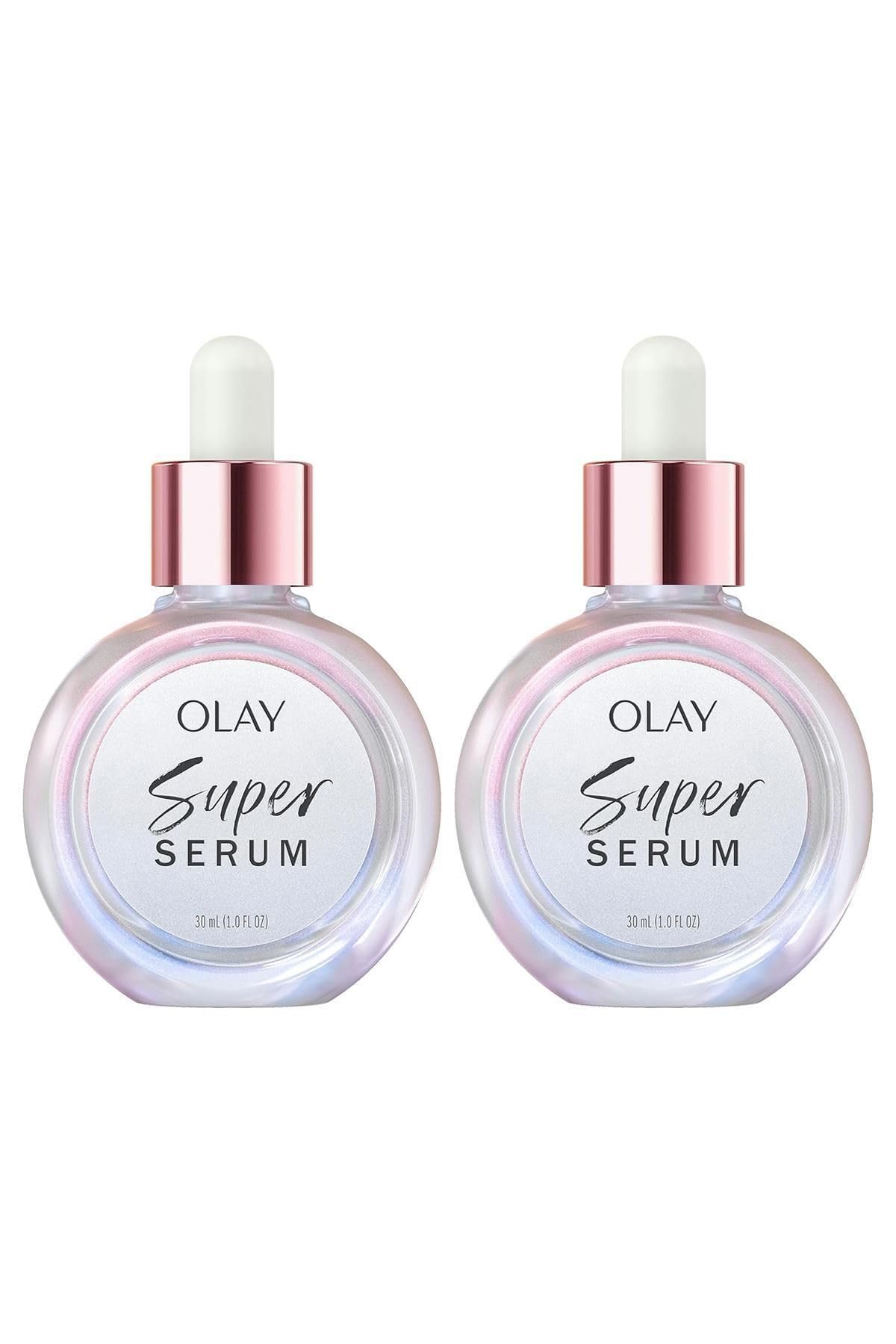 Olay bottle front packaging showing product and sleek design benefits