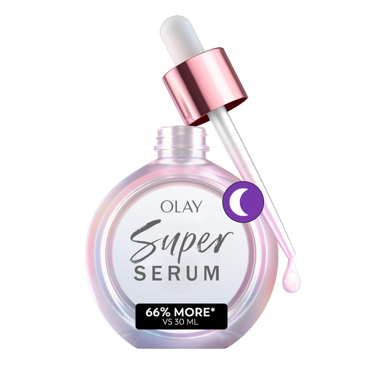Olay front packaging showing bottle and label with clear benefits