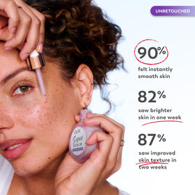 Olay ingredient focus with niacinamide bottle highlighting brightening