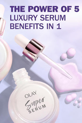 Twin pack box display of Olay serum for value and routine consistency