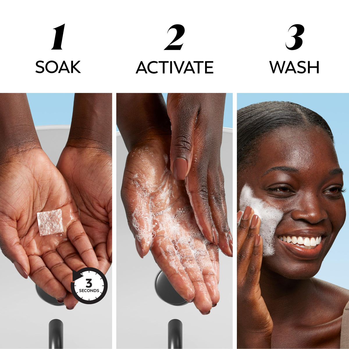 Olay detailed micro-bubble foam texture demonstrating gentle cleanse