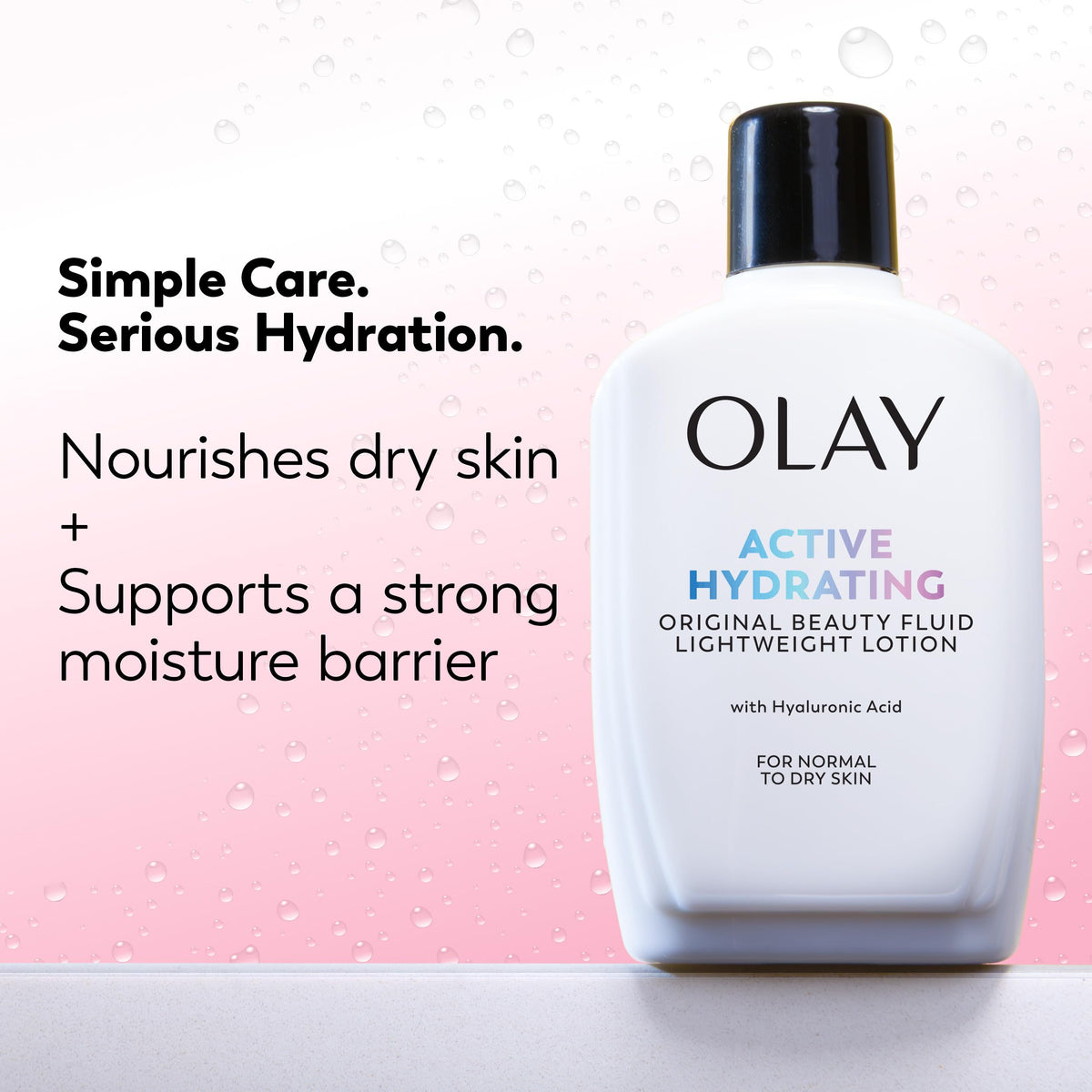 Olay lotion texture on skin demonstrating lightweight absorbency and smooth feel
