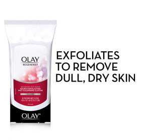 Close-up of Olay wipe texture revealing micro-exfoliating fibers for smoother skin