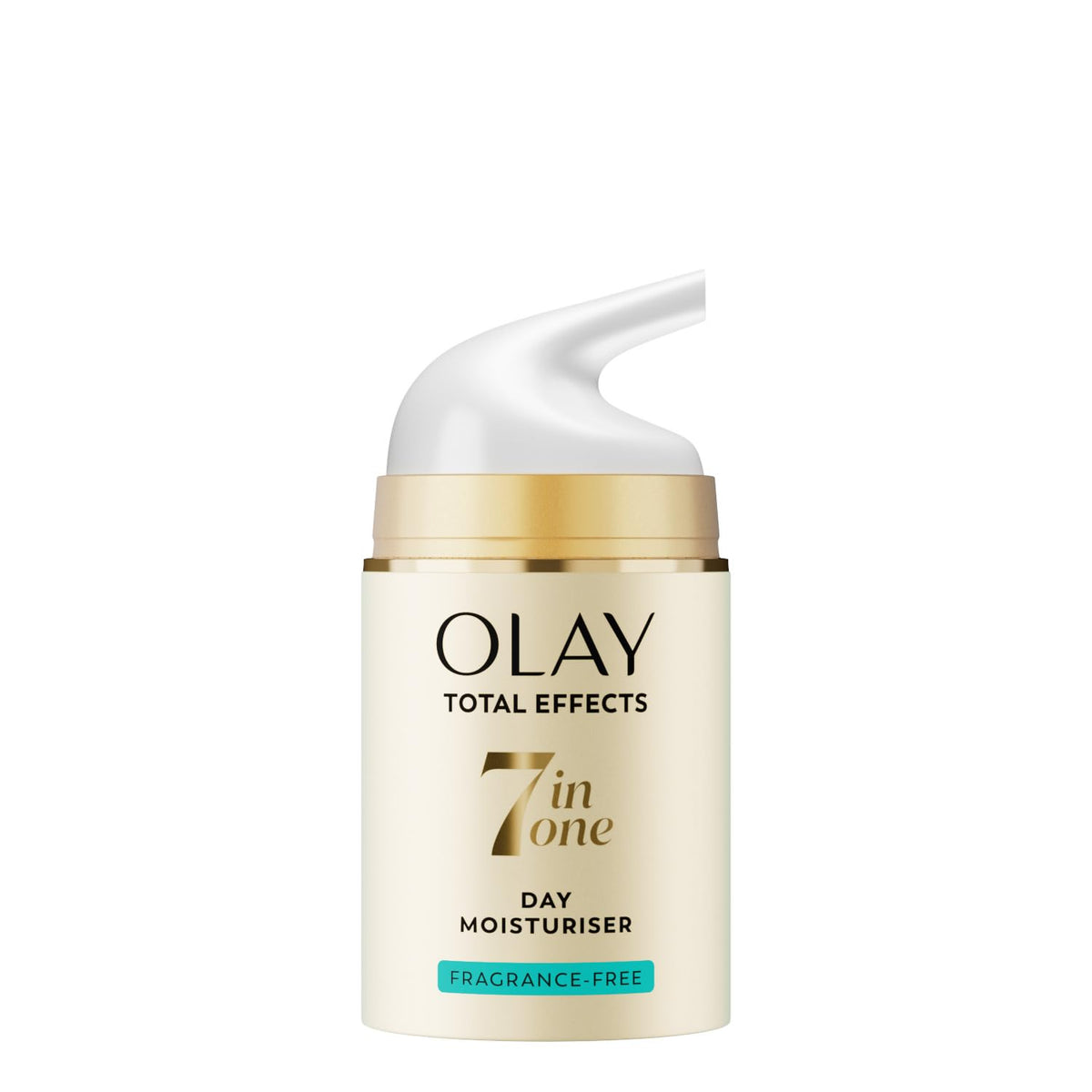 Olay jar front view showing packaging and clear benefit