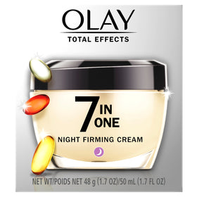 Olay Total Effects placed on bedside table representing night routine convenience