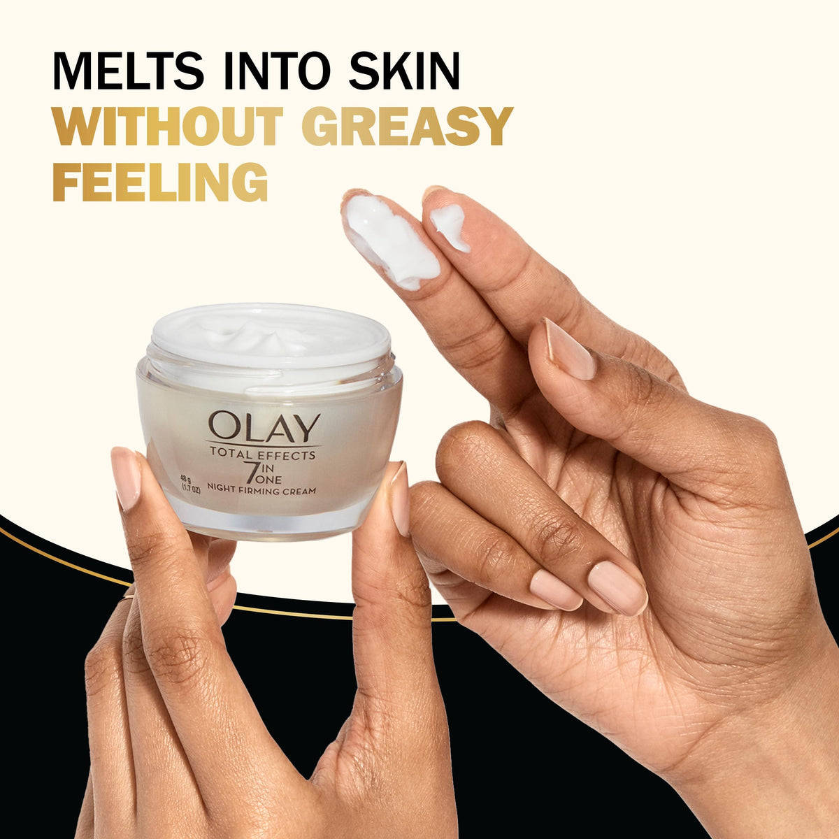 Olay Total Effects 1.7 oz next to coin for scale illustrating true product size