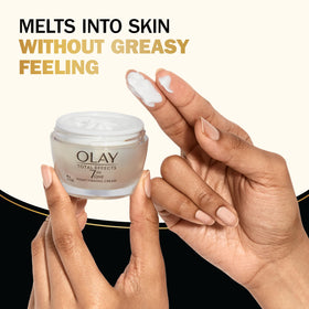Olay Total Effects 1.7 oz next to coin for scale illustrating true product size