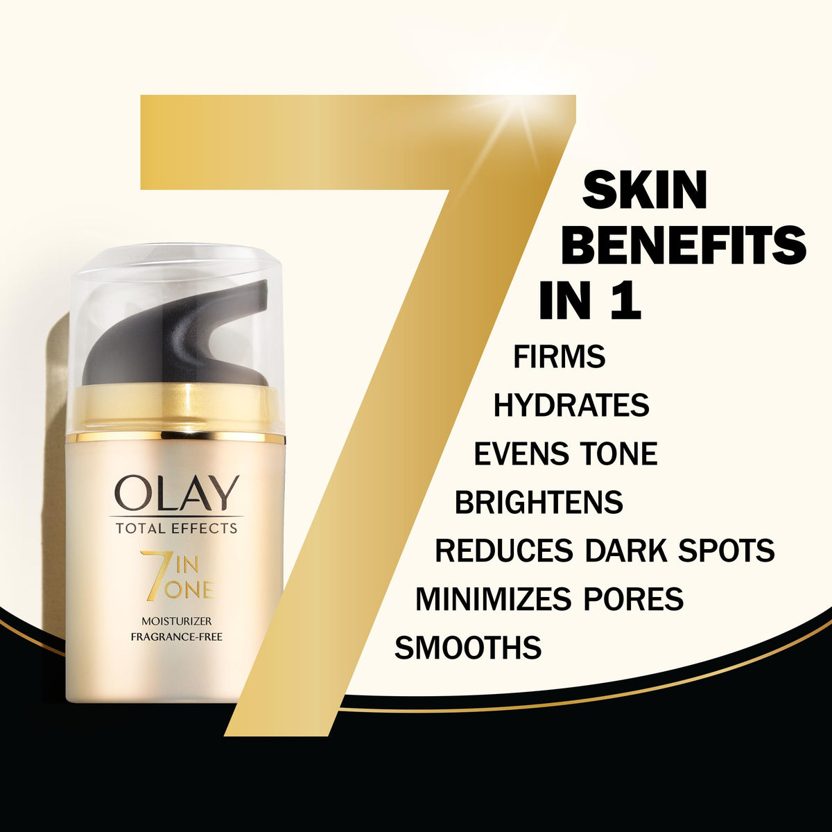 Olay Total Effects open cap showing creamy texture for fast absorption