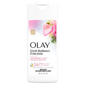 Olay travel bag with bottles illustrating portability and convenience