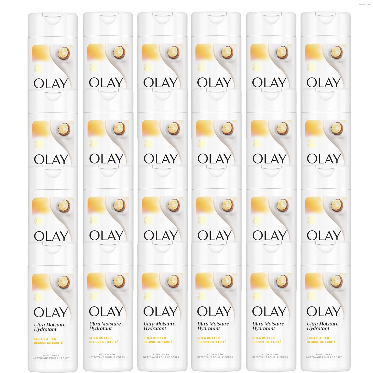 Olay front packaging showing hydrating shea butter benefits