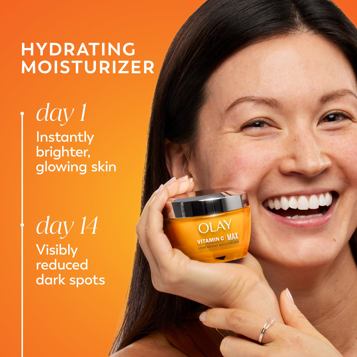 Olay open jar close-up of creamy gel texture for quick absorption