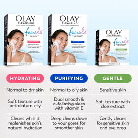 Olay dry wipe activated with water ready to cleanse skin