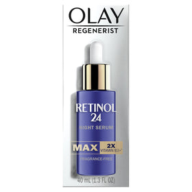 Olay front bottle view showing product packaging and clean design benefit