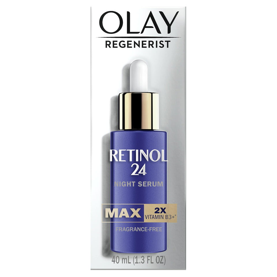Olay front bottle view showing product packaging and clean design benefit