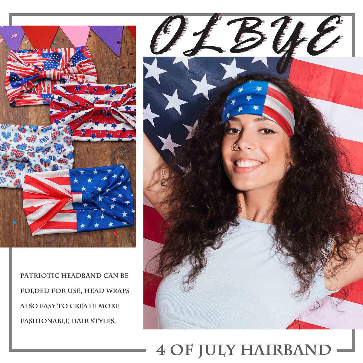 Olbye detailed knotted top of headband showing secure knot and decorative look