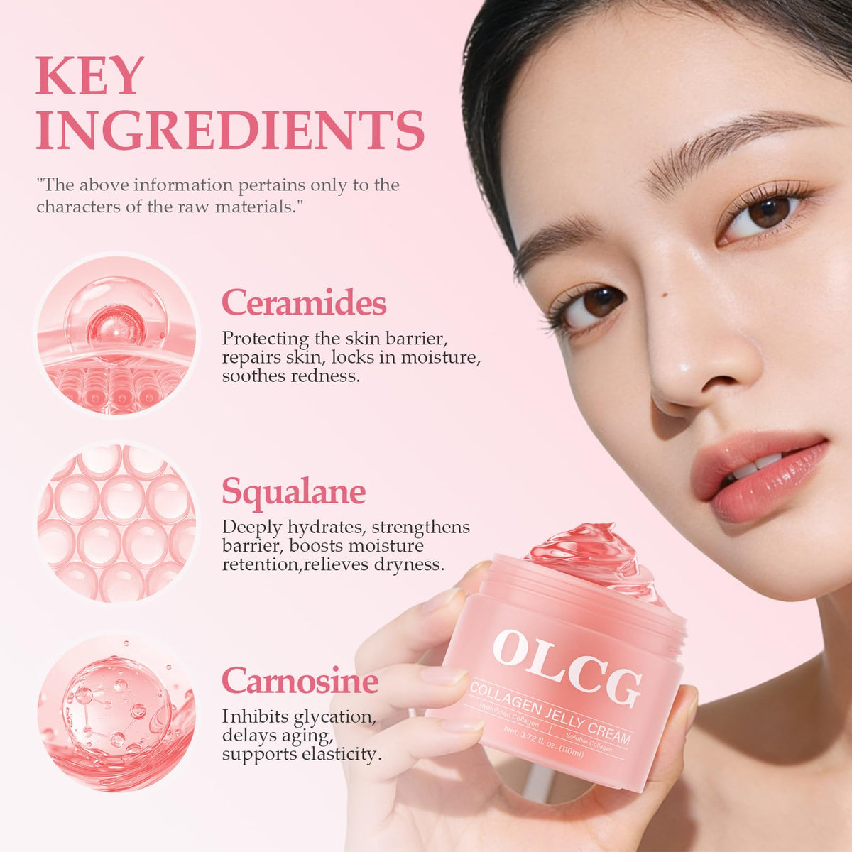 OLCG cream dispensed on fingertip demonstrating accurate portion and smooth spread