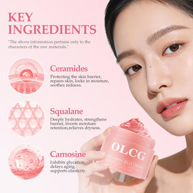 OLCG cream dispensed on fingertip demonstrating accurate portion and smooth spread