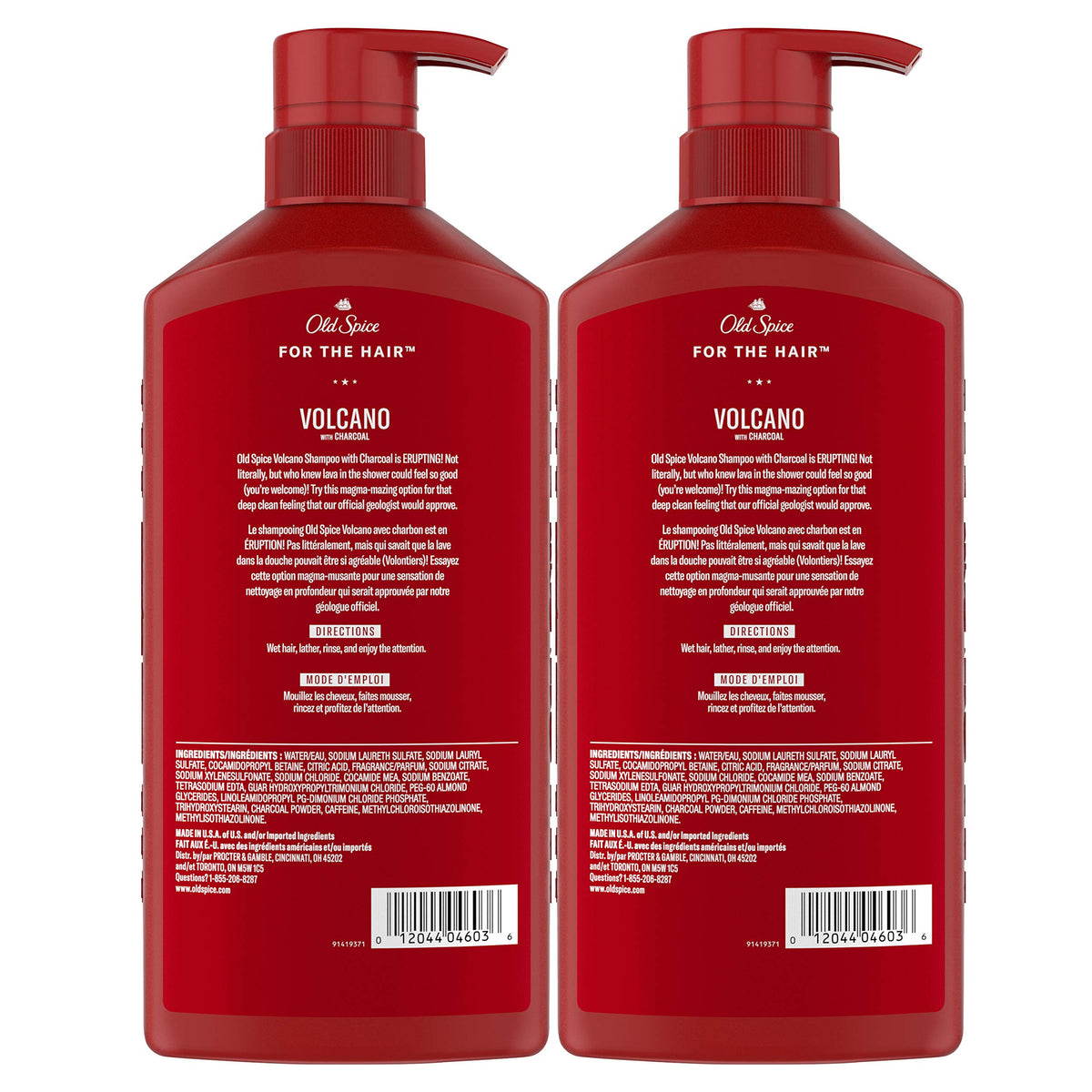 Old Spice back label with ingredients and directions for easy reference