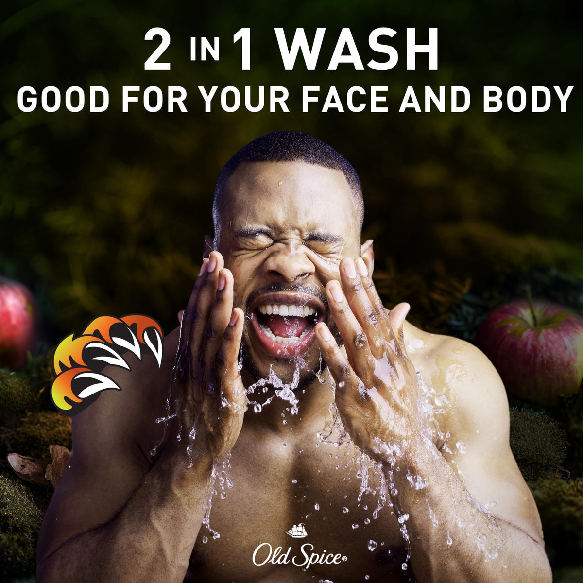 Old Spice Bearglove pouring texture showing creamy lather benefit