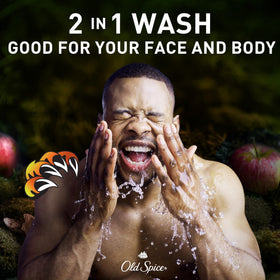 Old Spice Bearglove pouring texture showing creamy lather benefit