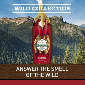 Old Spice Bearglove dispensing gel from bottle for easy control benefit