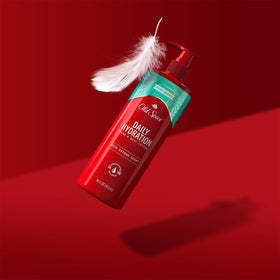 Old Spice bottle in hand for scale and quick on-the-go hydration benefit