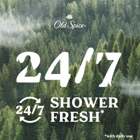 Old Spice bottle label detail emphasizing Timber with Sandalwood scent clarity