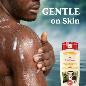 Four Old Spice 18 oz bottles side by side showing convenient multi-pack value