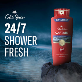 Old Spice pump action producing lather demonstrating effective cleansing and easy use