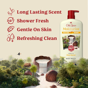 Old Spice close up lather demonstrating rich foam and moisturizing benefit