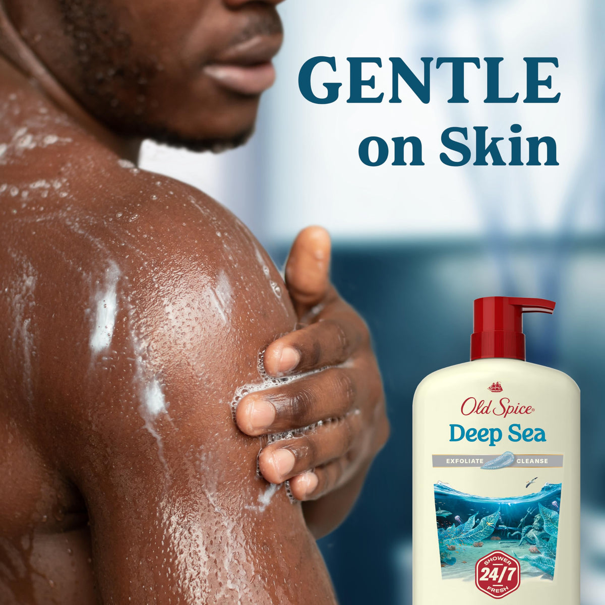 Old Spice depiction of deep sea minerals highlighting cleansing power