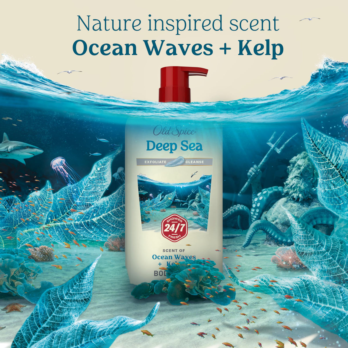 Old Spice product label close-up showing vitamin B3 and ingredient clarity