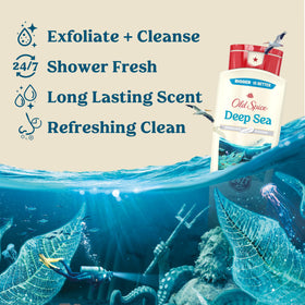 Old Spice back label with ingredients and skin-friendly formulation details