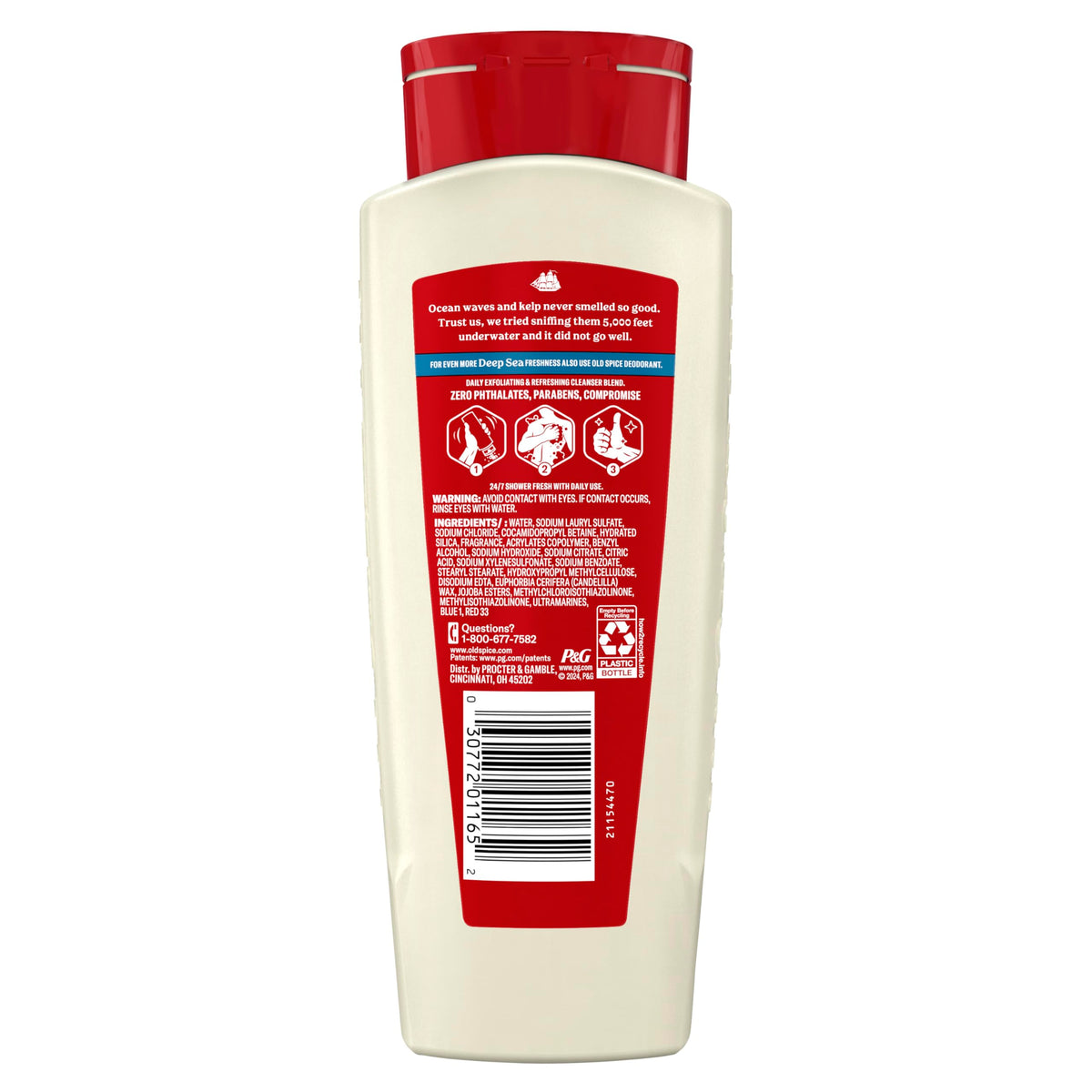 Old Spice bottle on bathroom shelf conveying a clean, adventurous scent