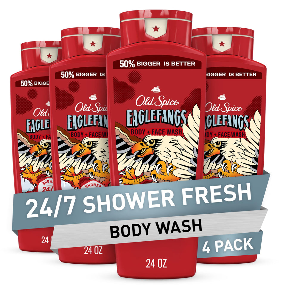 Old Spice Eaglefangs front packaging showing bottle and Fresh Cloud scent for confident clean