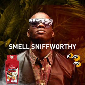 Old Spice Eaglefangs gel texture on hand illustrating smooth spreadability and lather