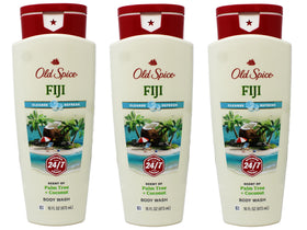 Old Spice front packaging showing Fiji scent and clear product benefit