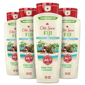 Old Spice bottle front packaging showing Fiji scent for refreshing showers
