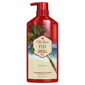 Old Spice in-use shot of man showering showing quick one-step grooming benefit