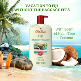 Old Spice Fiji on bathroom shelf in lifestyle scene suggesting daily routine integration