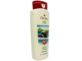 Old Spice Fresher Fiji back label with ingredient details for informed use