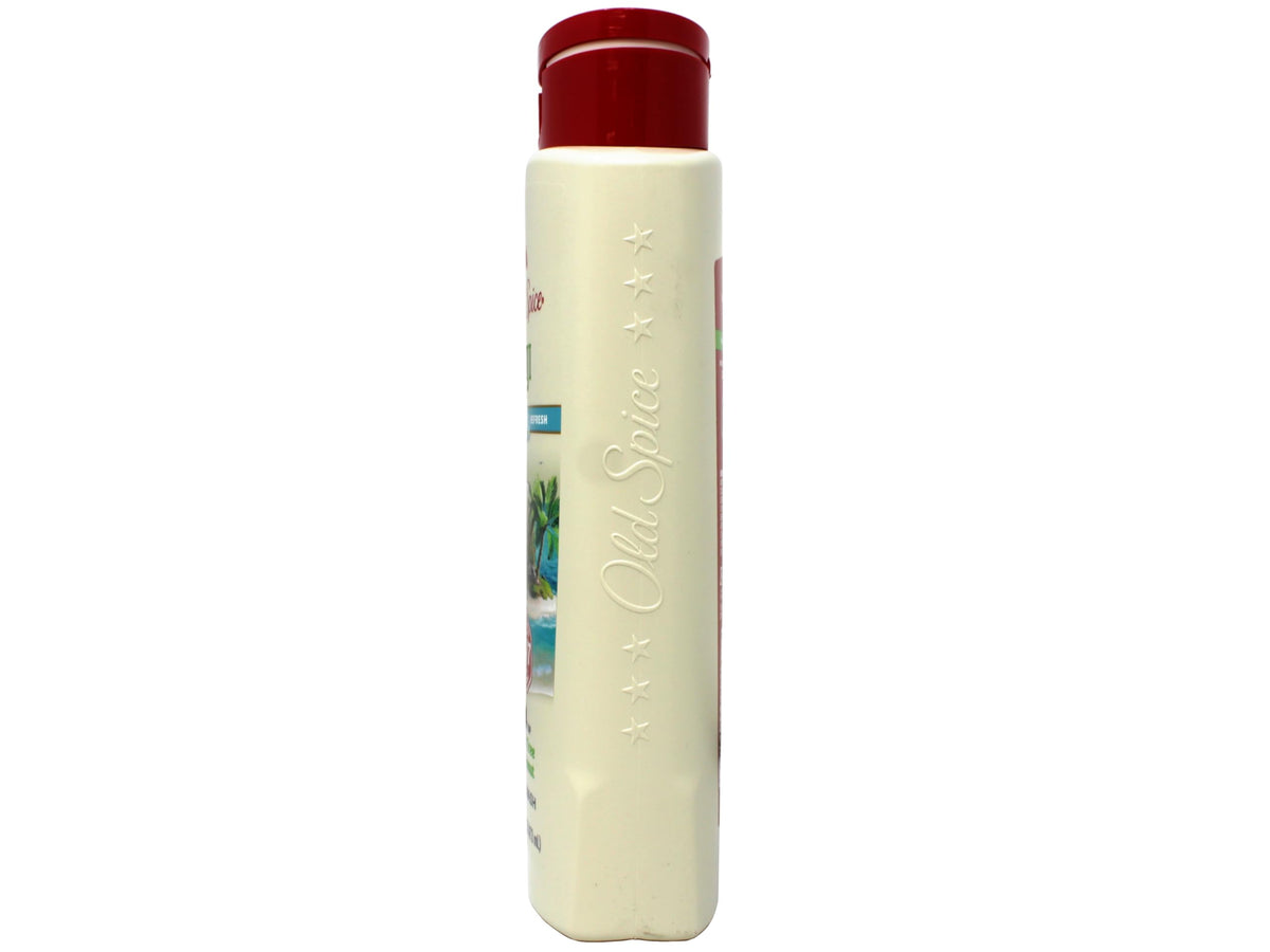 Old Spice Fresher Fiji foamy lather texture delivering thorough clean