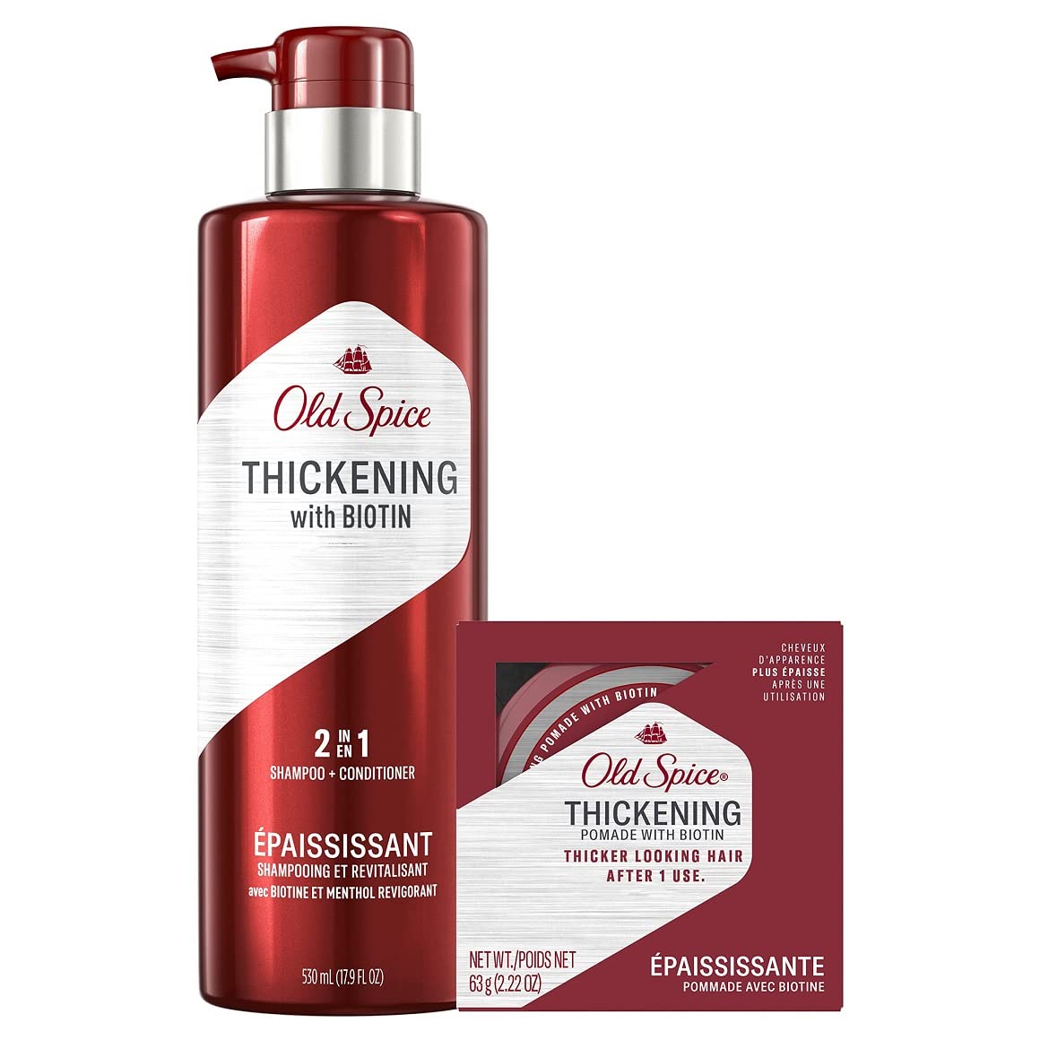 Old Spice front packaging of bundle showing both products and benefits