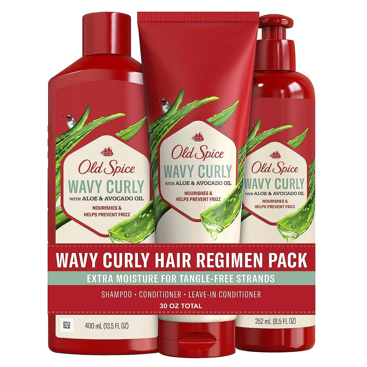 Old Spice front packaging set showing bottles and tubes for easy identification and routine setup