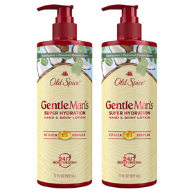 Old Spice bottle front packaging showing brand and hydrating benefits