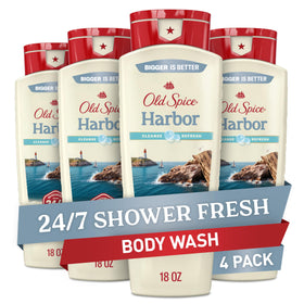 Old Spice front packaging shows Harbor bottle for easy identification and shelf appeal