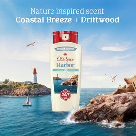 Old Spice bottle on bathroom counter styled lifestyle shot for daily grooming inspiration