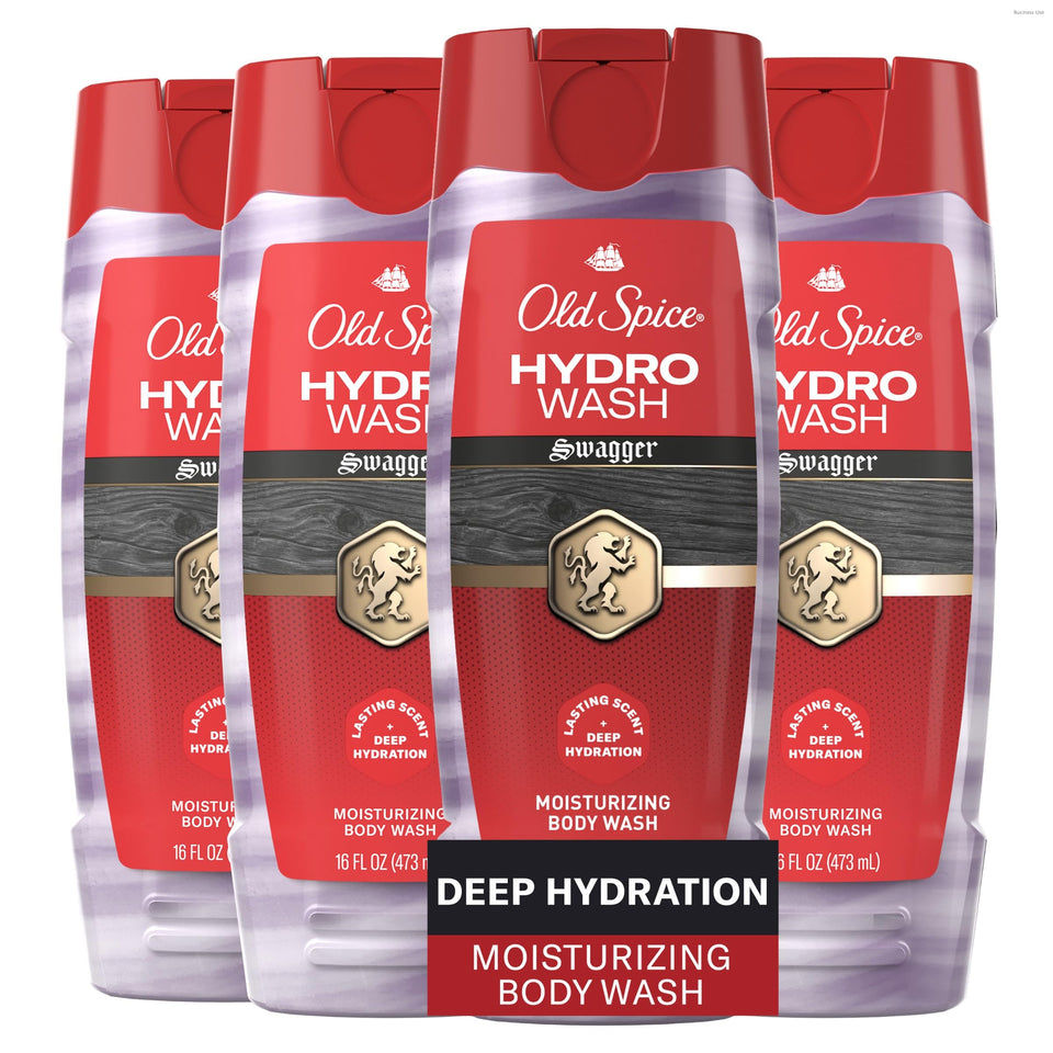 Old Spice Hydro Wash front packaging showing bottle and clear branding for easy identification